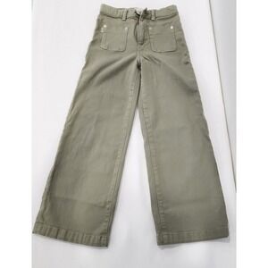 $69 DL1961 Lily Girls Sz 12 High-Rise Wide Leg Jeans Pants Pistachio